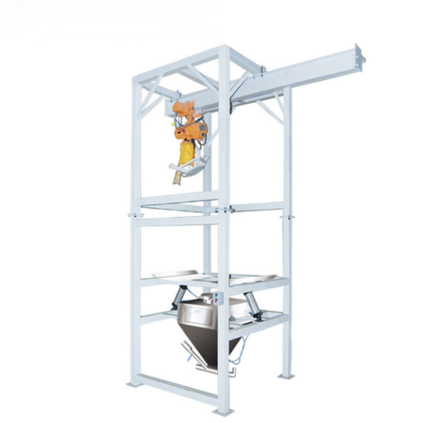 Opened bulk bag unloader